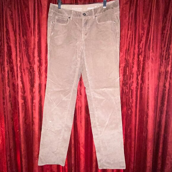 Sonoma Corduroy Jeans Pants Dark Beige Tan Size 8 NWOT - Picture 1 of 7